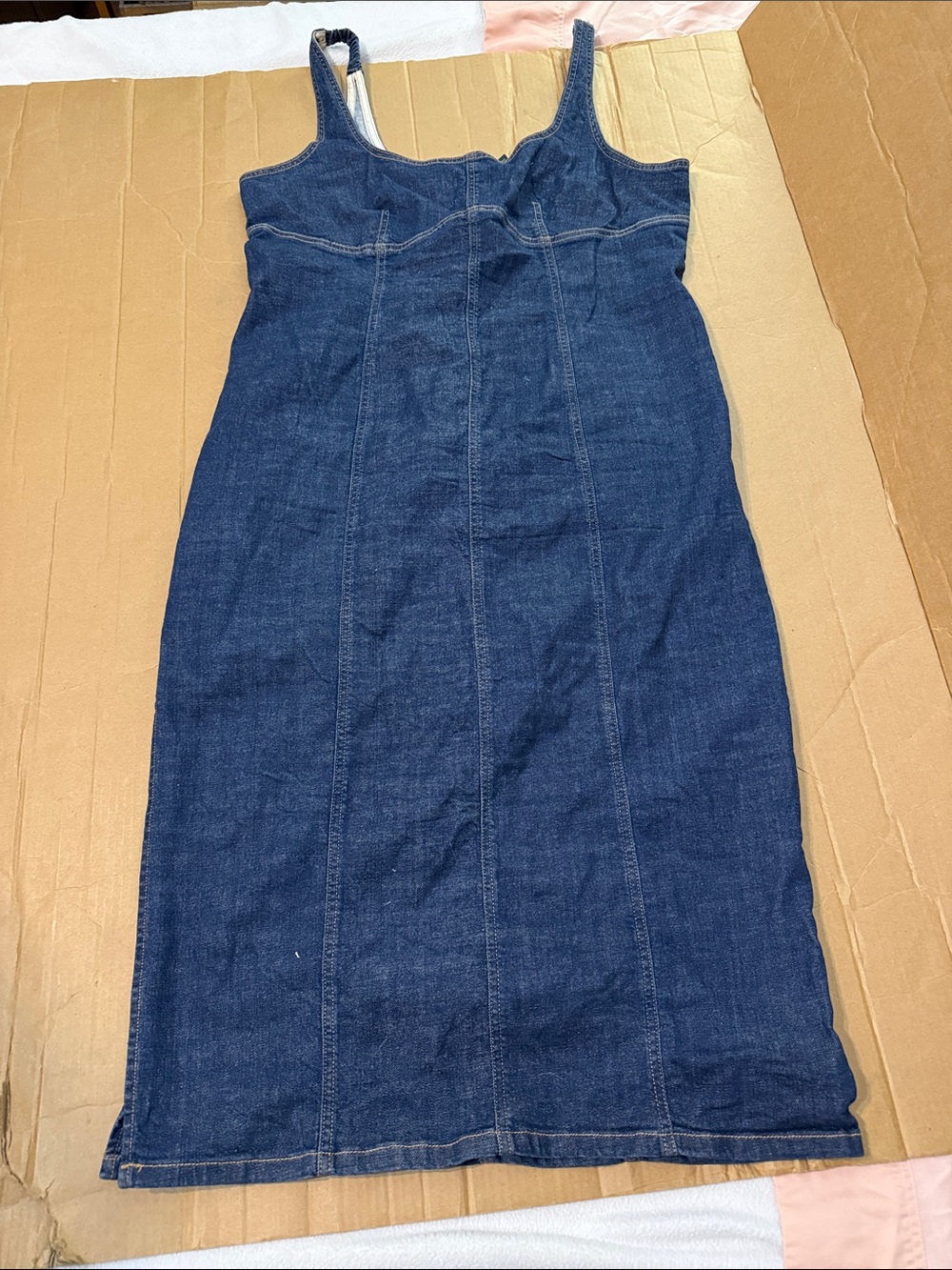 wild fable Dark Blue Denim Midi Tank Dress